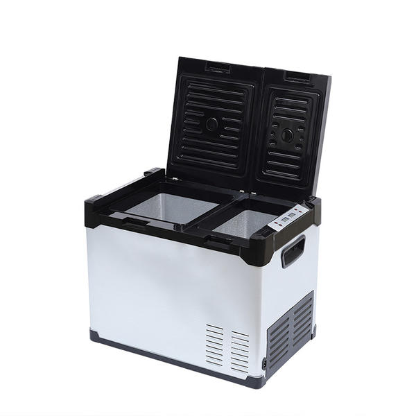 How do portable car refrigerators handle power fluctuations, and are there built-in safeguards against voltage issues?